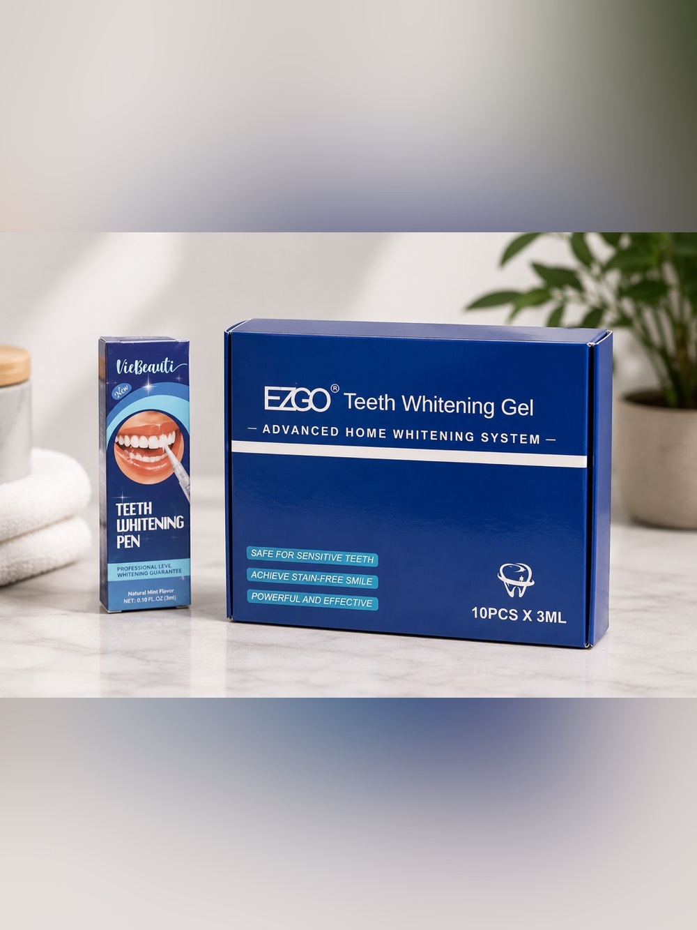 NWT Teeth Whitening System Bundle – EZGO Gel Kit + Whitening Pen